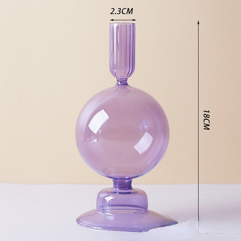 Vivolux | Lila Kerzenständer aus Glas