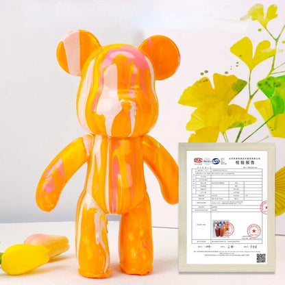 Vivolux | Graffiti Painted Fluid Violent Bear White Body Ornaments DIY Handmade Personalized Model Home Desktop Decoration Accessories New