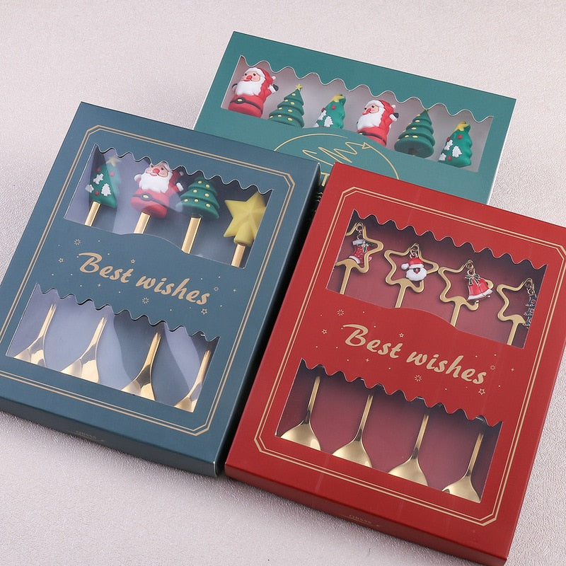 Vivolux | 4 Stück Weihnachts beste Wünsche Geschirrset