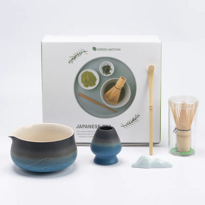 Japanisches Matcha Tee Set mit Keramikschale, Bambusbesen und Sieb – Perfektes Tee Geschenkset für authentische Teezeremonien-1