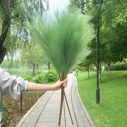 Vivolux | 5 Stück 100 cm Künstliches Pampasgras Trockenrohr Blumenstrauß Hochzeitsfeier Dekoration Zuhause Raum DIY Künstliche Pflanzen Dekorationsbedarf