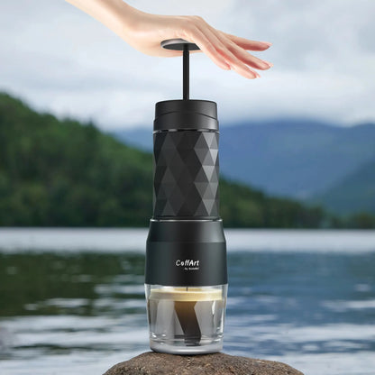 Vivolux | Tragbare Kaffeemaschine Espressomaschine Handpresse Kapsel gemahlener Kaffeebrüher tragbar für Reisen und Picknick, BioloMix