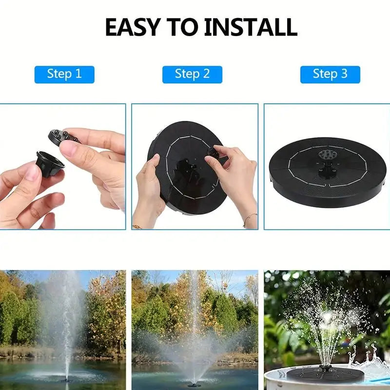 Vivolux | SolarSpring Vital Solarbrunnen | Schwimmende Teichpumpe | Gartendeko | Solar-Wasserspiel für Außen