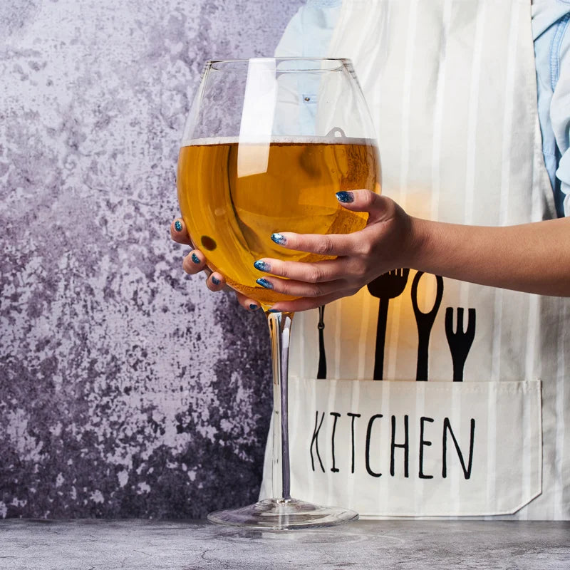 Vivolux | Riesige 106 Oz Weinglas und Bierkrug-Kombo - 3000ML Extra Großes Kristallglas für Partys, Hochzeiten und Feiern