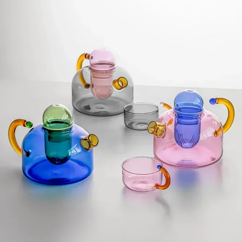 Vivolux | Vintage Bunte Glas Teekanne