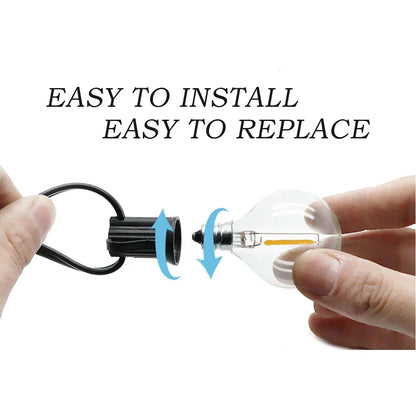 Vivolux | G40-Glühbirnen, E12, 5 V, 110 V, 220 V, 1 W, Kunststoff-Kugelbirnen, Lichterkette, für Innen- und Außenbereich, Terrasse, Haus, Garten, Dekoration, Warmweiß