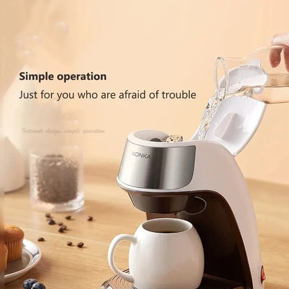 Vivolux | KONKA Kaffeemaschine 2 in 1, Tee- und Kaffeepulver, mehrere Tropfen, Cafeteria, schnelles Aufheizen, Büro und Zuhause, 220 V, einfache Bedienung