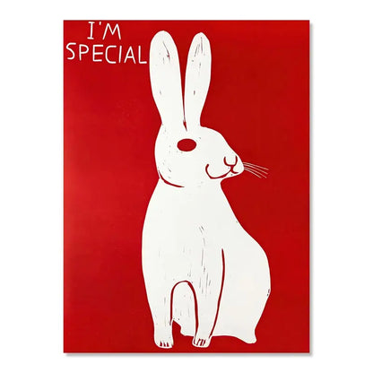 Vivolux | David Shrigley Rabbit Cat Wine Biscuit Train Wall Art Abstract Prints Canvas Painting Nordic Poster Pictures Living Room Decor