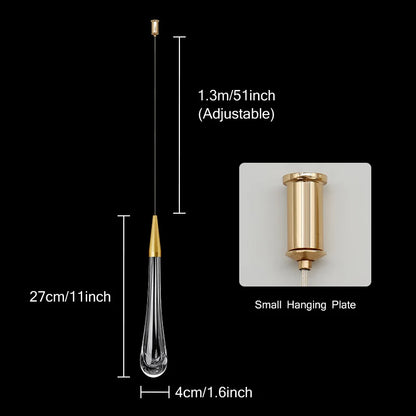 Vivolux | Kristall LED Pendelleuchten: Perfekt für Schlafzimmer, Esszimmer, Bar - Wassertropfen-Kronleuchter, Treppenlampe für die Innendekoration