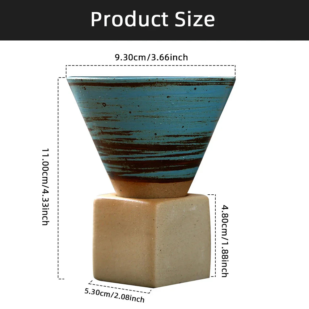 Vivolux | Japanische Kaffeetasse mit Untertasse, 1 Stück, Retro-Keramik-Teetasse, Becher, Latte, Espresso, Pull0, Blumen-Cappuccino, neue Keramiktasse, 100 ml/3,5 oz