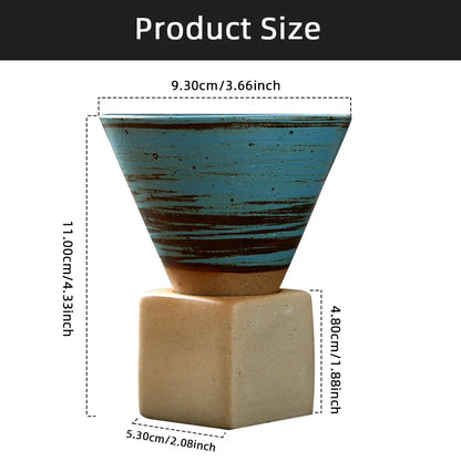 Vivolux | Japanische Kaffeetasse mit Untertasse, 1 Stück, Retro-Keramik-Teetasse, Becher, Latte, Espresso, Pull0, Blumen-Cappuccino, neue Keramiktasse, 100 ml/3,5 oz