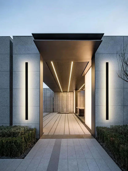 Vivolux | NeroEdge SleekLine Wasserdichte LED Wandleuchte – Moderne Außenlampe in Schwarz