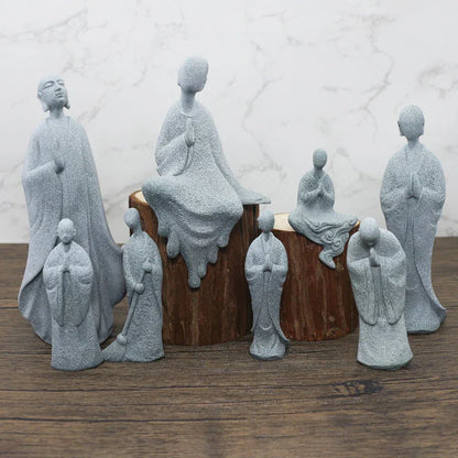 Vivolux | Buddha Stein Statue Kleine Buddhistischen Mönche Tibetischer Buddhismus Figuren Zen Garten Ornament Meditation Zuhause Aquarium Dekoration