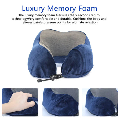 Vivolux | U-förmiges Nackenkissen aus Memory-Schaum für Reisen und Schlafen