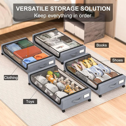 Vivolux | Unterbett-Aufbewahrung stapelbarer rollbarer Box-Organizer