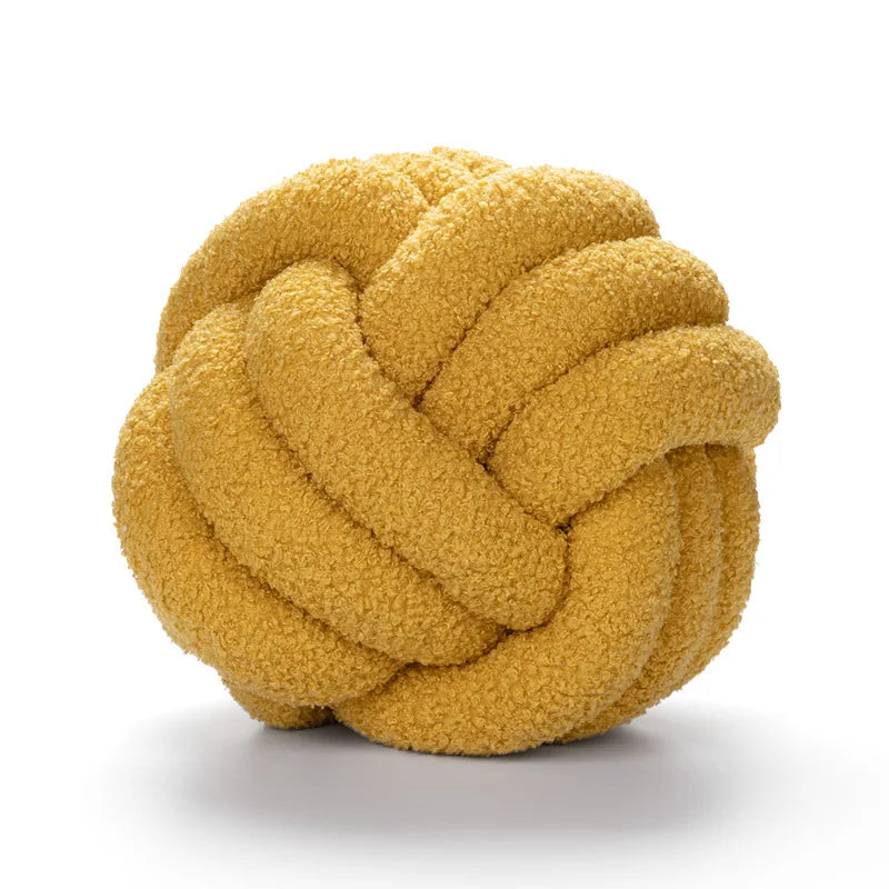 Vivolux | Gooi Kissen - Cozy - Handgeknoteter Ball - Lammfell