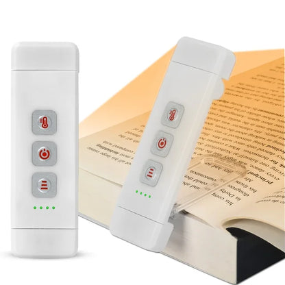 Vivolux | Clip-on Buchlicht, USB wiederaufladbares Leselicht mit Timer, tragbares LED-Lesezeichenlicht für Nachttisch & Schreibtisch