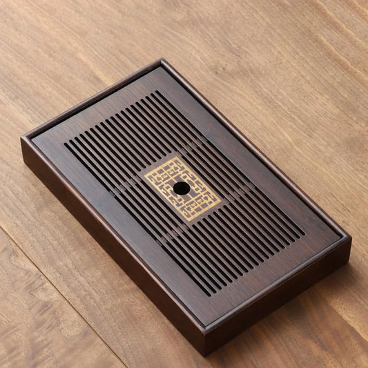 Vivolux | Chinese Tea Tray with Water Storage Box Durable Simple Drainage Type Plate Tea Serving Tray for Teahouse Home Household Office