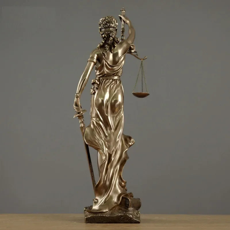 Vivolux | ERMAKOVA Europäische antike Bronze griechische Gerechtigkeit Göttin Statue Fair Angels Harz Skulptur Ornamente Desktop Home Dekoration Geschenk