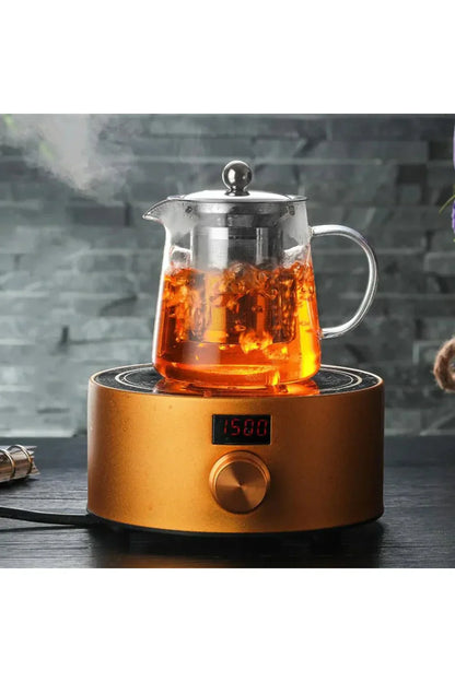 Vivolux | Edelstahl-Infuser-Glas-Teekanne