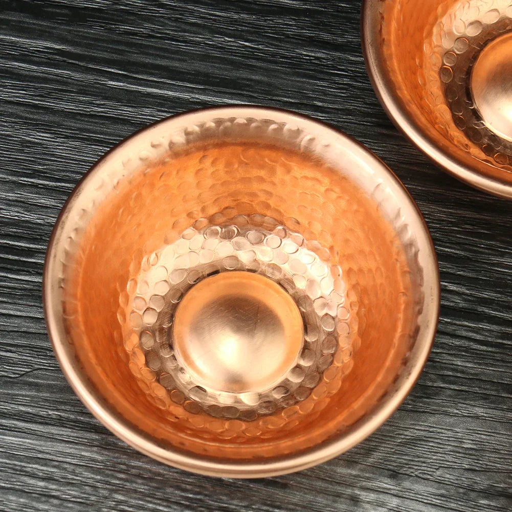 Vivolux | Nepalese reine Kupfer-Wasserbereitungs-Schüssel handgefertigtes Hammermuster heilige Wasser-Schüssel für Buddha Buddhismus-Zubehör