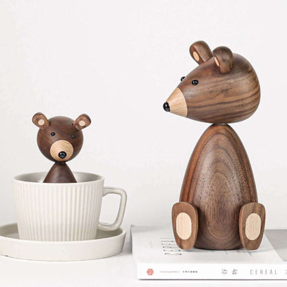Vivolux | Dänische Holzbraune Bärenfamilie Ornamente