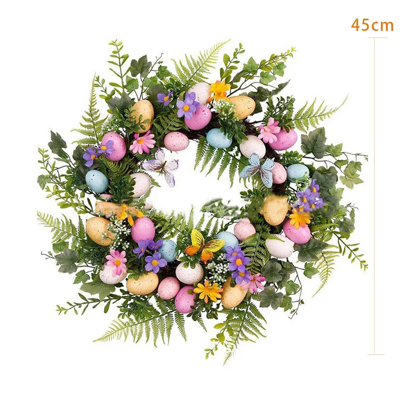 Vivolux | 5 Styel Bow Ribbon Ostereierkranz Ostereier Girlande Türornamente Wanddeko Frohe Ostern 2023 Dekor für Zuhause Kinder