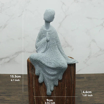 Vivolux | Buddha Stein Statue Kleine Buddhistischen Mönche Tibetischer Buddhismus Figuren Zen Garten Ornament Meditation Zuhause Aquarium Dekoration
