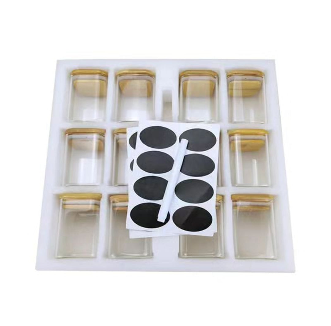 Vivolux | 12 Stück Glas Gewürzglas Set