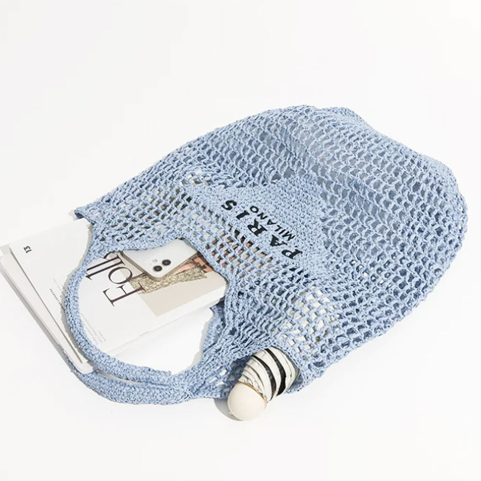 Vivolux | Netzstrohstrick-Strandtasche