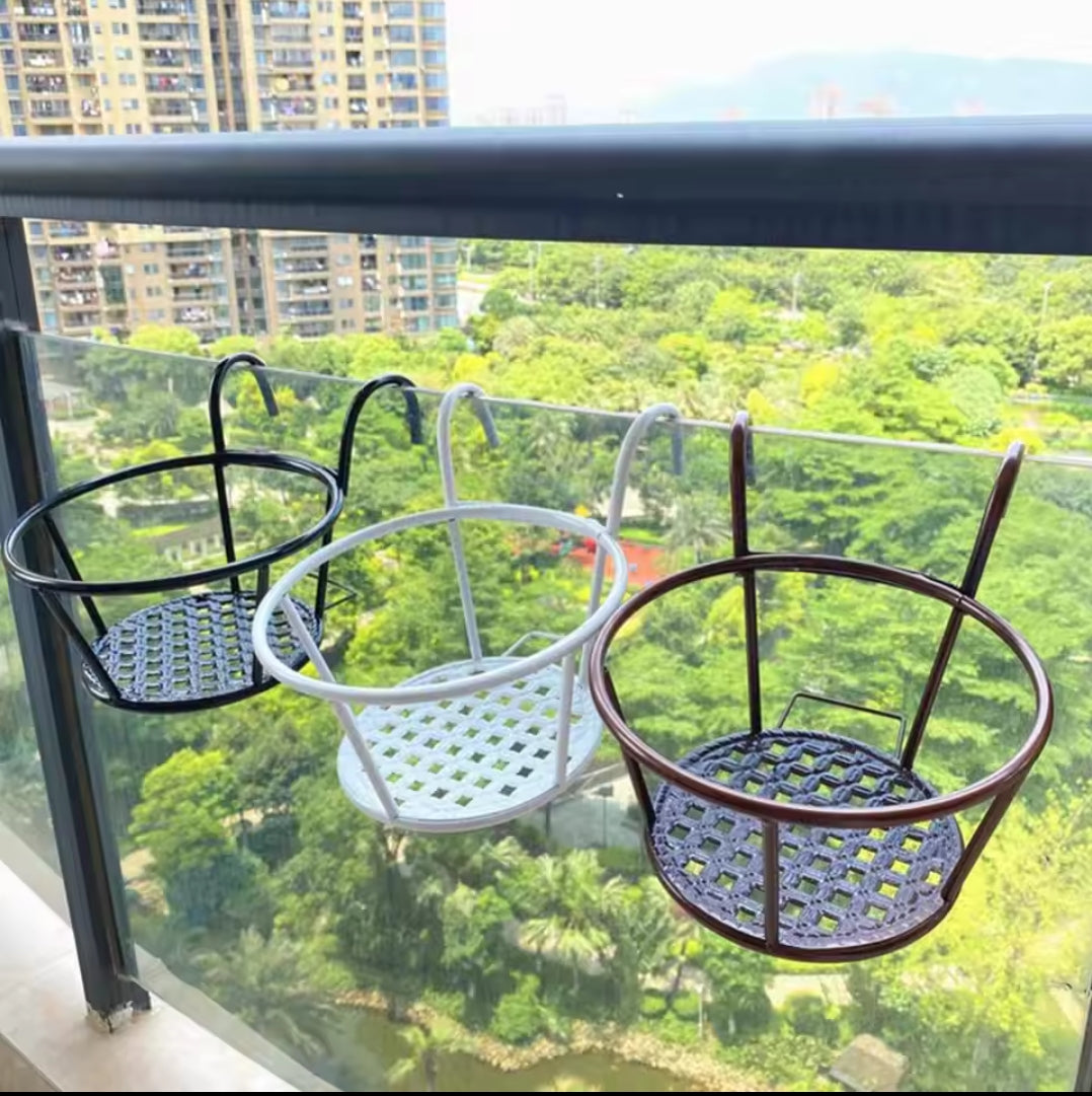 Vivolux | 3Pc Über den Balkon BlumenTopfhalter SchwarzNov