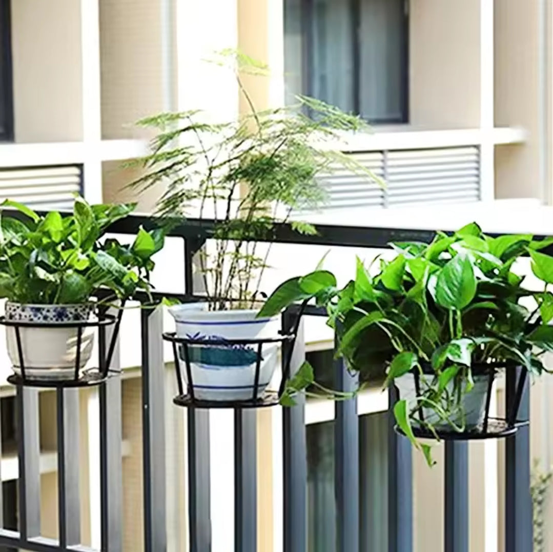 Vivolux | 3Pc Über den Balkon BlumenTopfhalter SchwarzNov