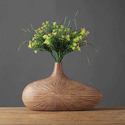 Vivolux | ClayAura Sahara Skulpturierte Vase | Handgefertigt | Moderne Deko für Zuhause | Elegantes Design