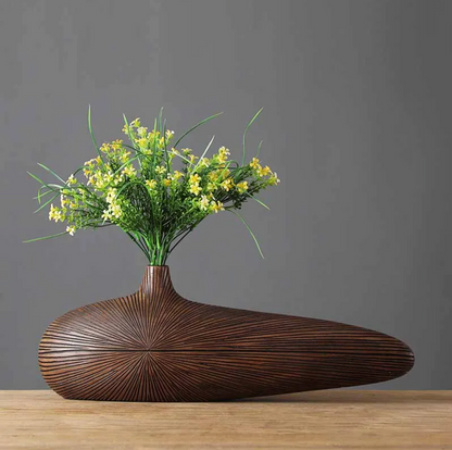 Vivolux | ClayAura Sahara Skulpturierte Vase | Handgefertigt | Moderne Deko für Zuhause | Elegantes Design