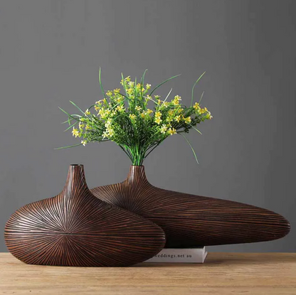 Vivolux | ClayAura Sahara Skulpturierte Vase | Handgefertigt | Moderne Deko für Zuhause | Elegantes Design