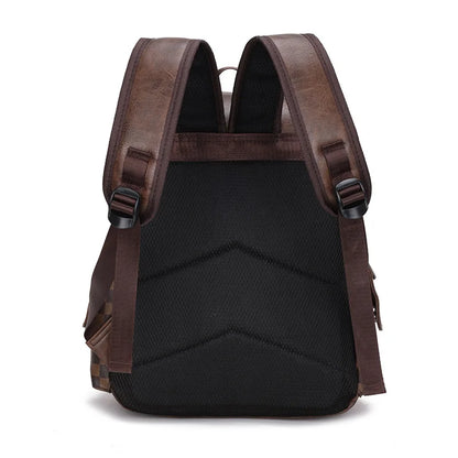Vivolux | Trendiger Karierter Business Vielseitiger Herren Rucksack Reisen Große Kapazität Luxusmarken Design Rucksack Herren PU Leder Schulranzen