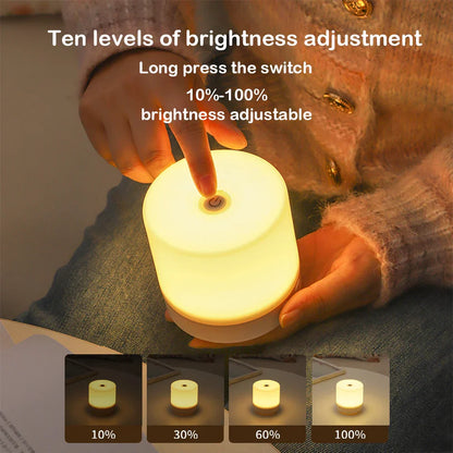 Vivolux | Kreative USB Nachttischlampe - Touch-Dimmung LED Nachtlicht für Schlafzimmer & Studentenwohnheim