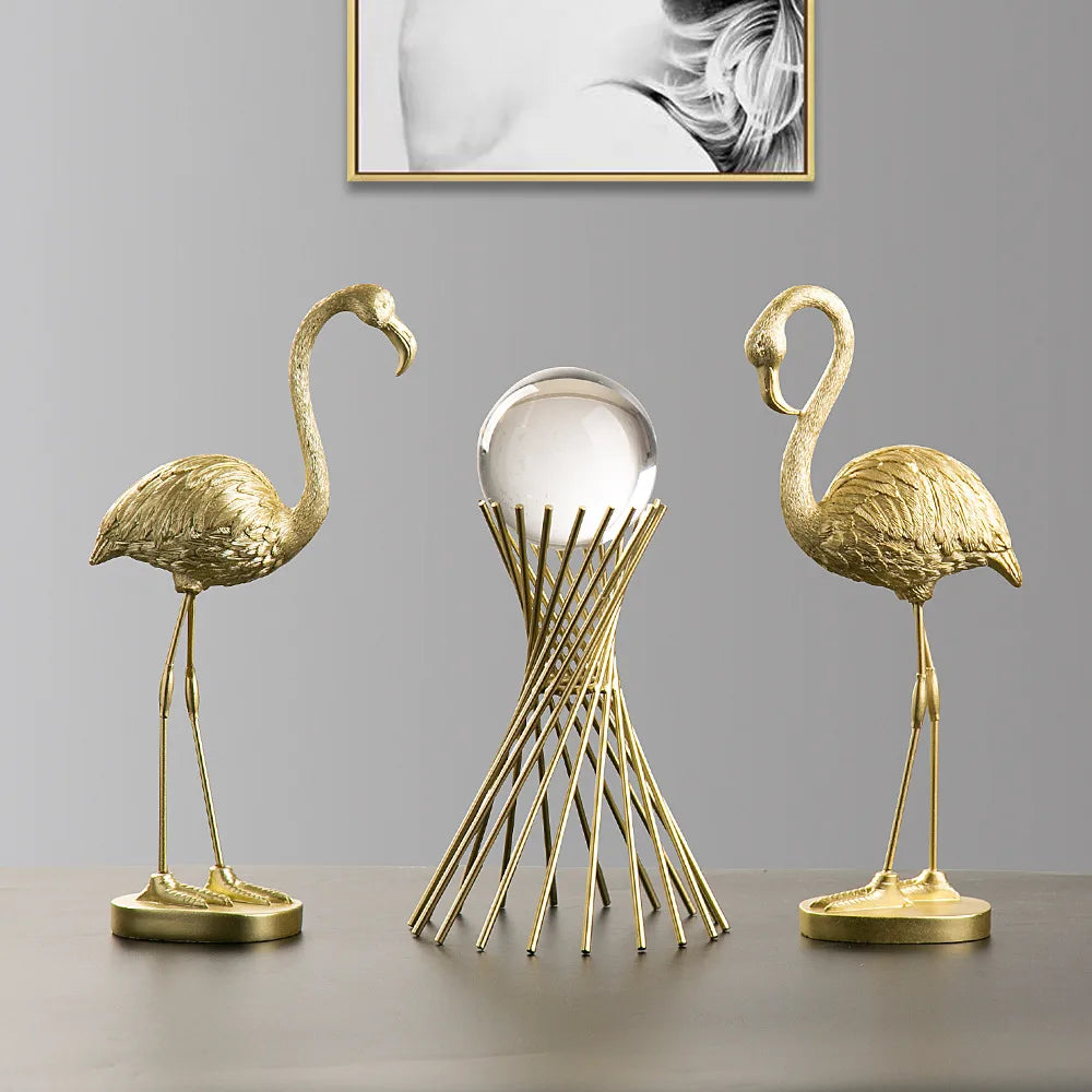 Vivolux | Nordic Flamingo Figurine Figure Statue Sculpture Living Room Office Wedding Party Ornaments Home Decor Decoration Accessories