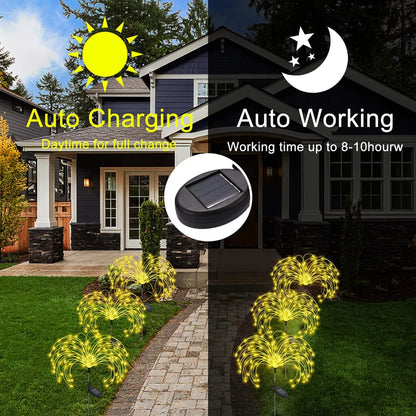 VIvolux | LED Solar Feuerwerk Fee Außenweg Beleuchtung