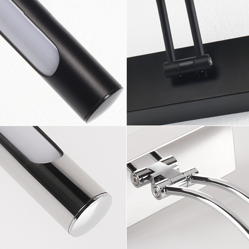 Vivolux | 80-100cm LED Wandlampe - Moderne schwarze/silberne Wandleuchte für das Badezimmer, innen montierte Bildleuchte