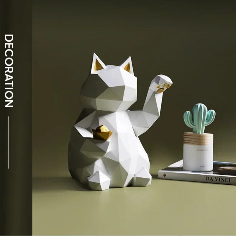 Vivolux | Nordic Minimalismus Geometrie Glückskatze Statuen