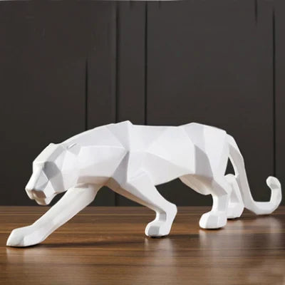 Vivolux | Panther-Statue, Tierfigur, abstrakter geometrischer Stil, Kunstharz, Leopardenskulptur, Heimbüro, Desktop-Dekoration, Kunsthandwerk