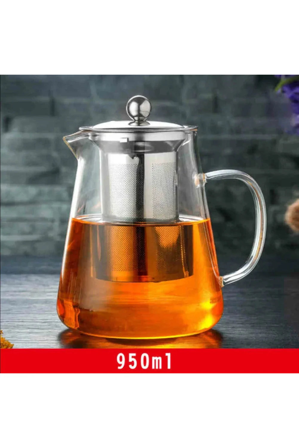 Vivolux | Edelstahl-Infuser-Glas-Teekanne