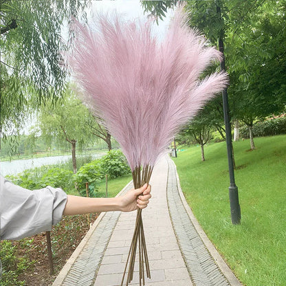 Vivolux | 5 Stück 100 cm Künstliches Pampasgras Trockenrohr Blumenstrauß Hochzeitsfeier Dekoration Zuhause Raum DIY Künstliche Pflanzen Dekorationsbedarf