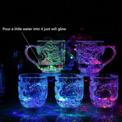 Vivolux | 1 Stück Farbwechsel Leuchtende LED Drachen Tasse Wasser Aktiviert Lichter Bier Kaffee Milch Tee Wein Whiskey Bar Becher Reise Kreatives Geschenk