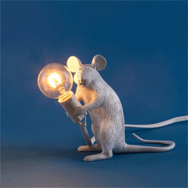 Vivolux | Moderne LED Tier Tischlampen: Harz Ratte, Katze und Eichhörnchen Nachtlichter