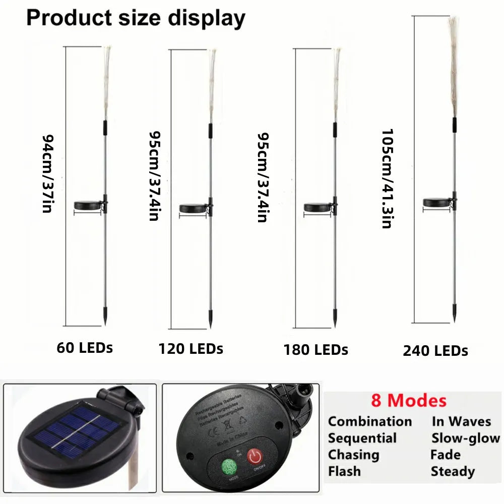 VIvolux | LED Solar Feuerwerk Fee Außenweg Beleuchtung