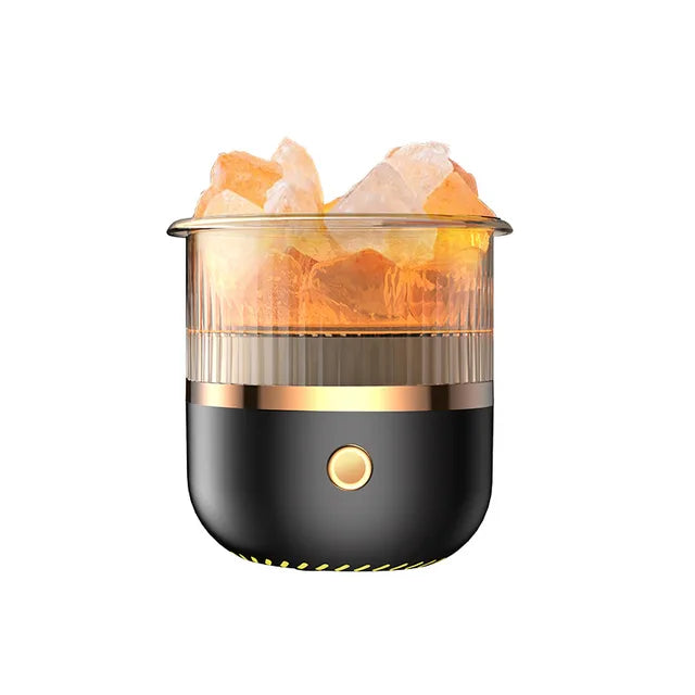Vivolux | Himalaya Salzkrystalllampe & Ätherischer Öl Diffusor, USB Ultraschall Luftbefeuchter für Zuhause & Büro