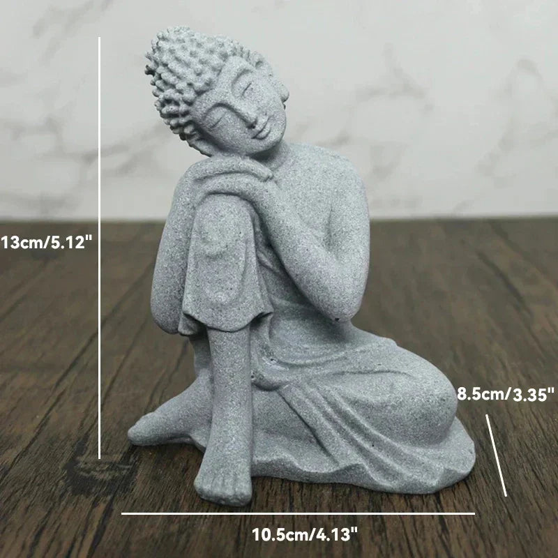 Vivolux | Buddha Stein Statue Kleine Buddhistischen Mönche Tibetischer Buddhismus Figuren Zen Garten Ornament Meditation Zuhause Aquarium Dekoration