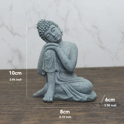 Vivolux | Buddha Stein Statue Kleine Buddhistischen Mönche Tibetischer Buddhismus Figuren Zen Garten Ornament Meditation Zuhause Aquarium Dekoration